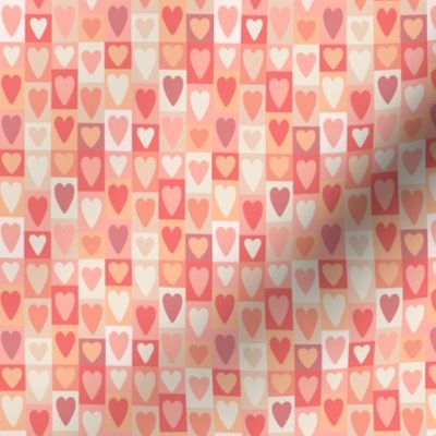 Peachy Valentine Hearts Patchwork - 1/2 in