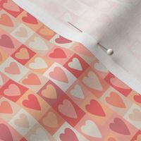 Peachy Valentine Hearts Patchwork - 1/2 in
