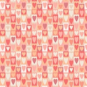 Peachy Valentine Hearts Patchwork - 1/2 in