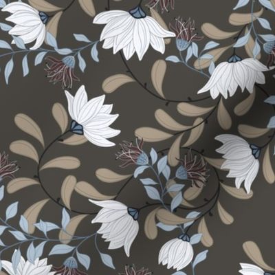 Magnolia Lotus Red Flowers Brown Medium