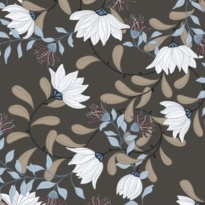 Magnolia Lotus Red Flowers Brown Medium