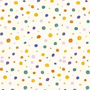 Vectorized colorful watercolor organic polka dots