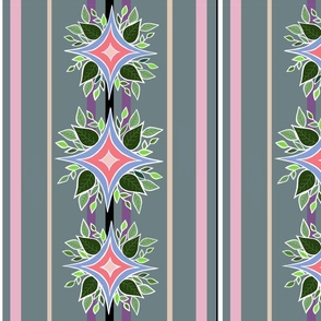 Geometric stripe floral