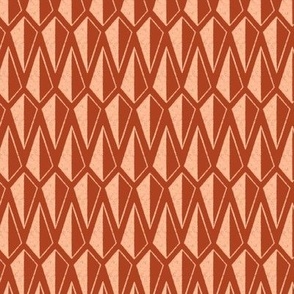 Retro Look Shaded Pyramid in Coral Pink on Rusty Red