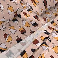 409 - Large scale two directional  ice cream popsicles in zesty orange, chocolate and vanilla, rocket ships - for kids autumn apparel, dresses, thanksgiving  leggings, tops, nursery accessories and children’s wallpaper, duvet cover, birthday party tablecl