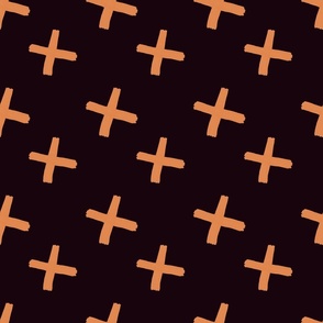 Orange and black criss-cross pattern