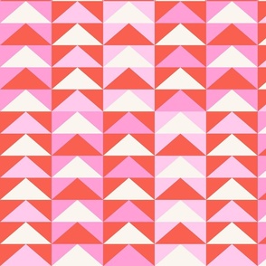 Quilt Triangle Shapes - Red and Pink Large