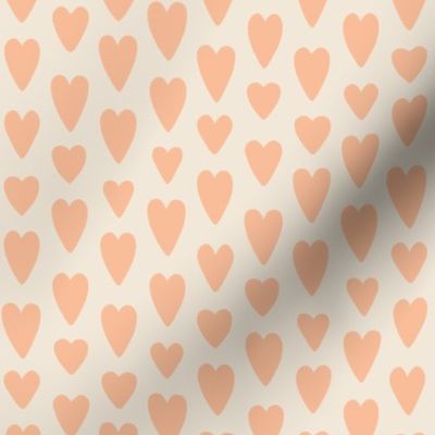 Peach Hearts on Cream - 1  inch
