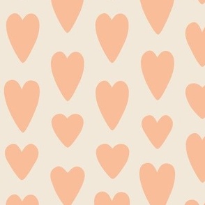 Peach Hearts on Cream - 2  inch