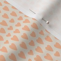 Peach Hearts on Cream- 1/2 inch