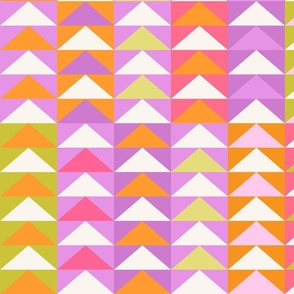 Quilt Triangle Shapes - Pink, Purple, Orange  Large