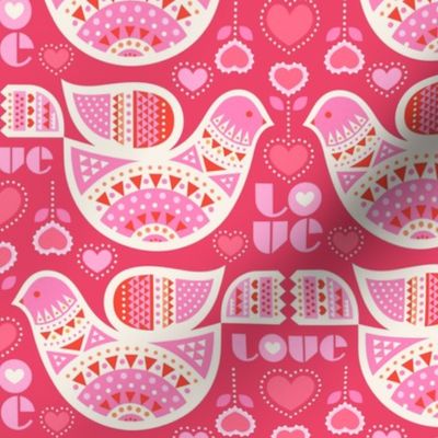 Love Birds Valentine's Day - Pink & Red