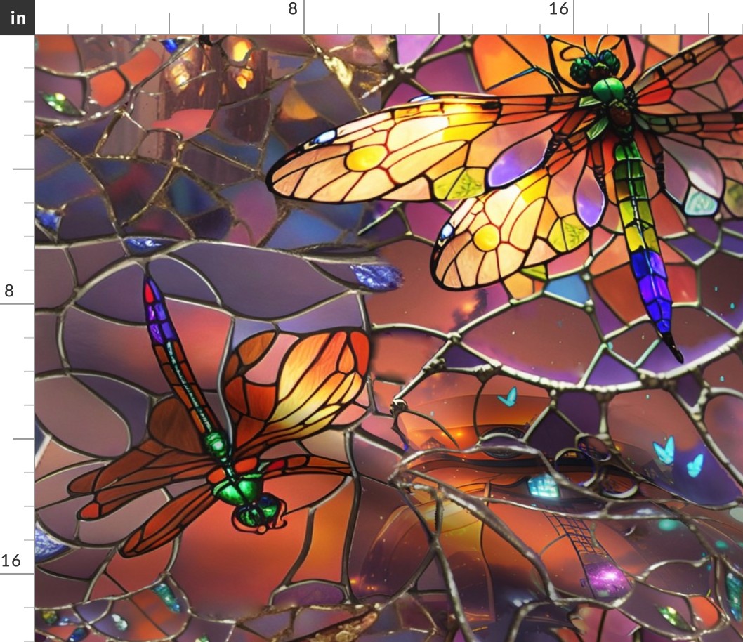 dragonflies, grow, made of glass,