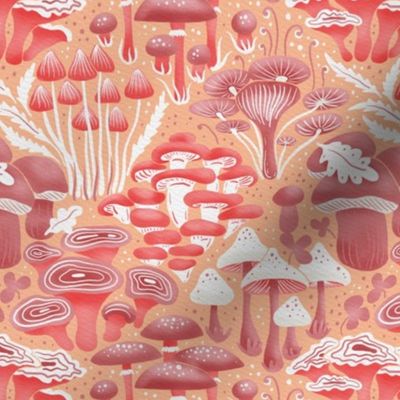 peach fuzz mushrooms -  woodland collection | nursery decor, kids apparel, wallpaper