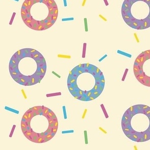 Glazed donuts vanilla background