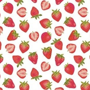 Red Strawberry ✦  Summer Fruit berries on white