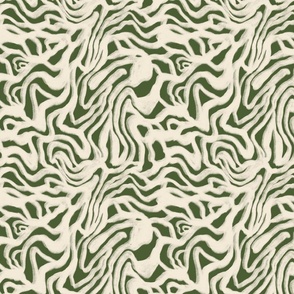 Acrylics Abstract Minimal Marble lines in white and green - SMALL size 