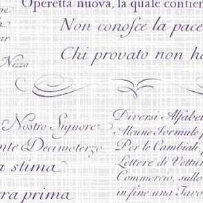 Vintage Italian Scripts in purple and grey