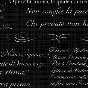 Vintage Italian Scripts in black and white
