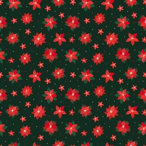 Christmas design with poinsettia flowers