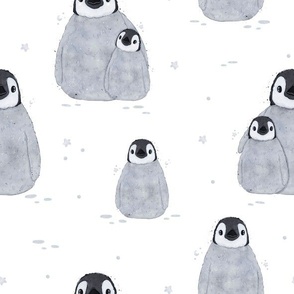 Penguins Watercolor-Kids Print-Medium