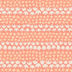 Simple Floral Stripes - Peach Fuzz - Medium Version