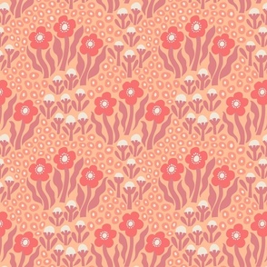 Playful Flowers - Peach Fuzz - Small Version