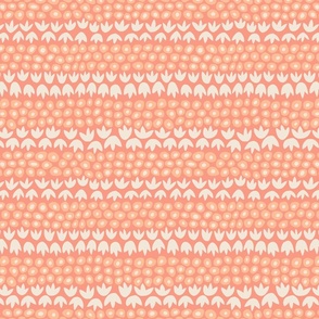 Simple Floral Stripes - Peach Fuzz - Small Version