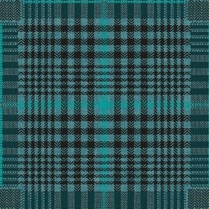 Dark Green Plaid - Modern Tartan teal check | small