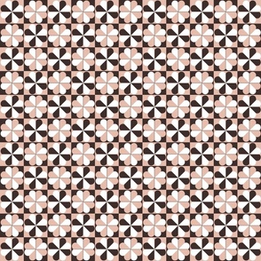 Pink and Brown Geometric Flower Tiles