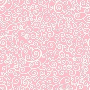 Smaller Dainty Flourish Natural Ivory on Baby Pink