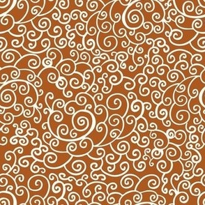 Smaller Dainty Flourish Natural Ivory on Sunset Brown