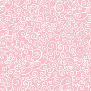 Bigger Dainty Flourish Natural Ivory on Baby Pink