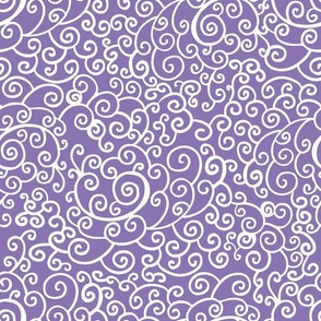 Bigger Dainty Flourish Natural Ivory on Violet