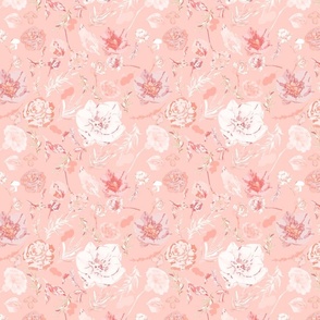 Harmony of Blooms: Big Flowers in a Symphony of Peach & Rose Pink - Elevate Your Décor with Elegant Florals