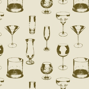 Assorted Glassware repeating patterns vintage browns
