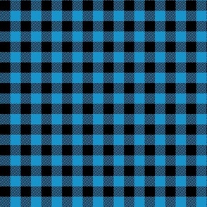 Seamless Repeating Black And Blue Buffalo Plaid Pattern