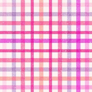 Small Cute Textured Gingham - Pink