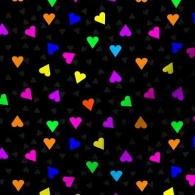 Neon Hearts on Black