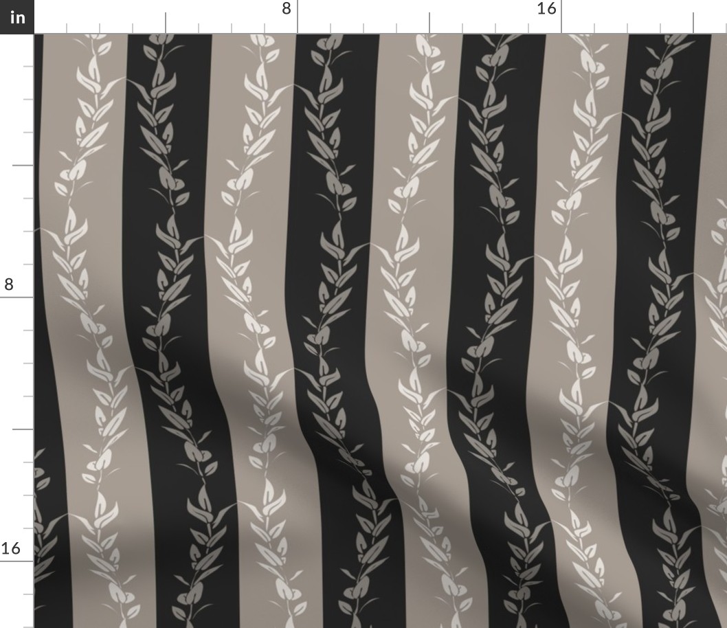 gray, black and white leaf stripe