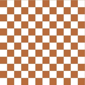 Bigger Cheerful Checkers in Sunset Brown