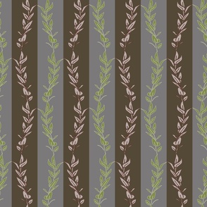 leaf stripe with gray, brown and green