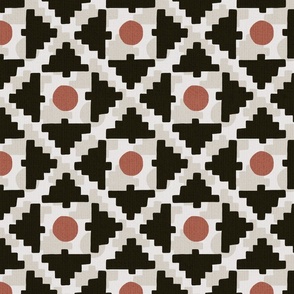 Boho abstract floral tile - medium