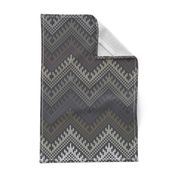 Knit Kilim Chevron Armadillo Gray Large