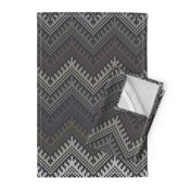 Knit Kilim Chevron Armadillo Gray Large