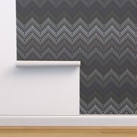 Knit Kilim Chevron Armadillo Gray Large