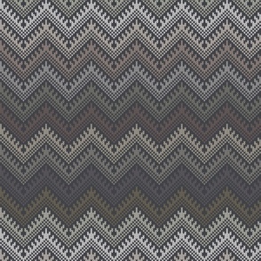 Knit Kilim Chevron Armadillo Gray Medium
