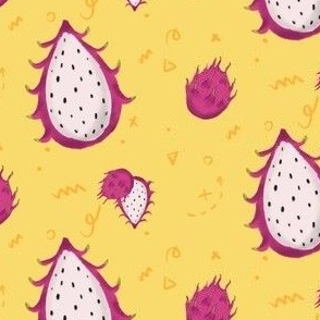 Dragonfruit with doodles