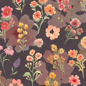 wildflowers on dark linen_jumbo