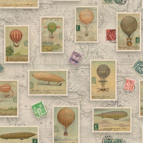 Hot Air Balloon Vintage Travel Large Scale